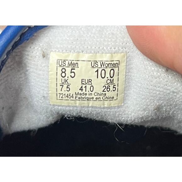 Vans Old Skool Leather Low Top White Nautical Blue M8.5/W10 Skater Casual - Picture 2 of 8